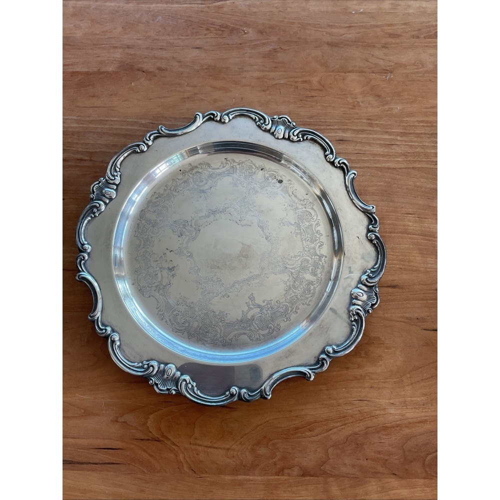 Vintage Gorham‎ Strasbourg Silverplate Serving Tray YC3136 Ornate 15.5"